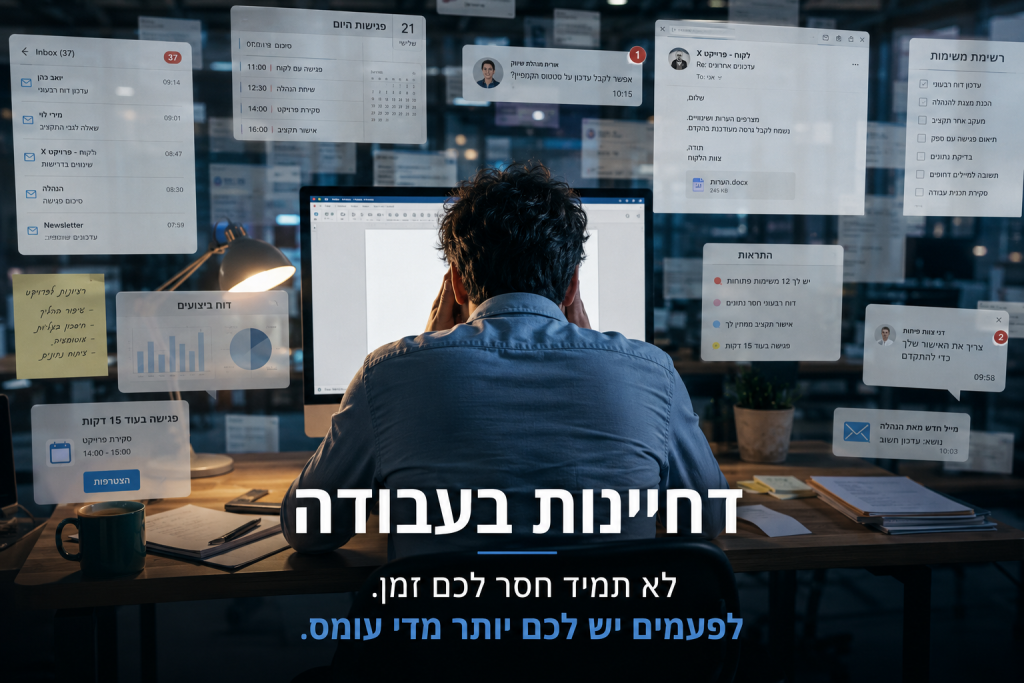 דחיינות בעבודה הנגרמת מעומס קוגניטיבי, ריבוי משימות והסחות דעת בסביבת עבודה מודרנית